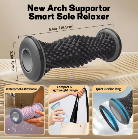 ReliefRoll Pro Foot Massage Roller for Plantar Fasciitis, Heel & Arch Pain Relief